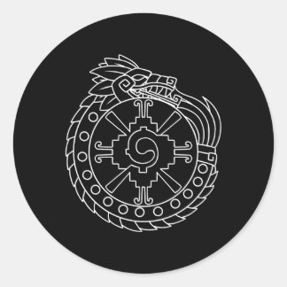 Quetzalcoatl Ouroboros Aztec Ancient Mayan Inca To Classic Round Sticker