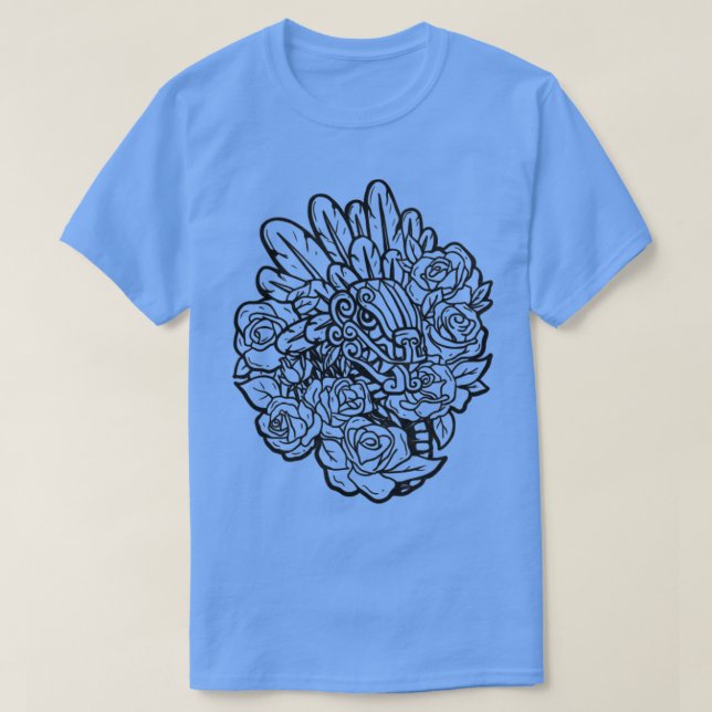 Quetzalcoatl Roses Ancient Aztec Serpent Mayan Inc T-Shirt (Design Front)