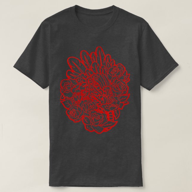 Quetzalcoatl Roses Ancient Aztec Serpent Mayan Inc T-Shirt (Design Front)