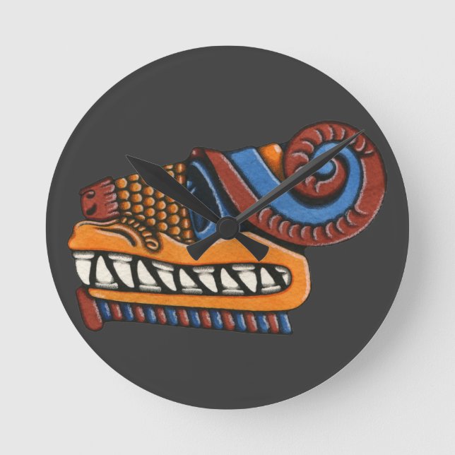 Quetzalcoatl Round Clock (Front)