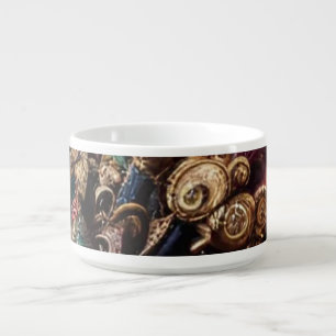 "Quetzalcóatl: The Feathered Serpent in Gold and B Bowl