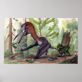 Quetzalcoatlus vs Leptoceratops Poster