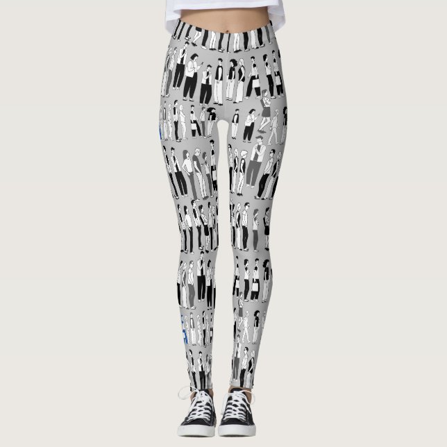 Queue, more queue LGrey BG Leggings (Front)
