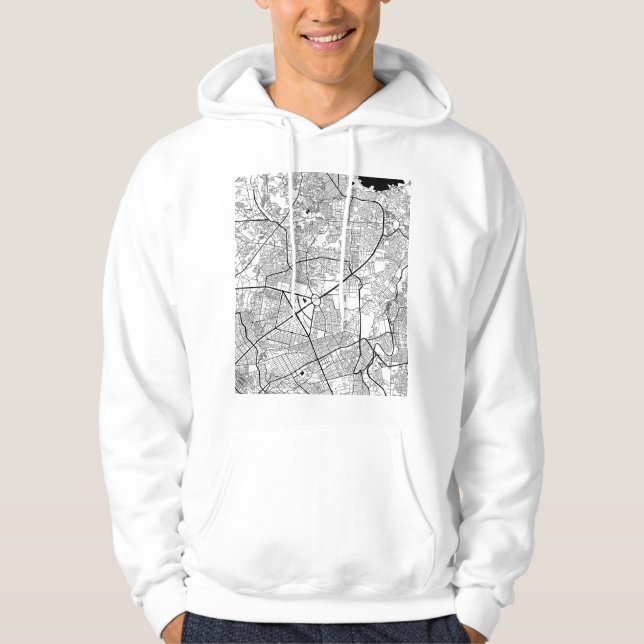 Quezon City Philippines Map Hoodie (Front)