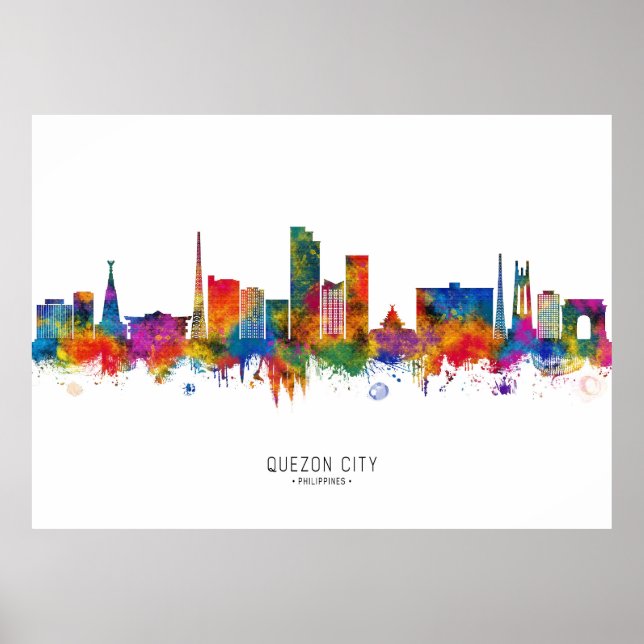 Quezon City Philippines Skyline Poster (Front)