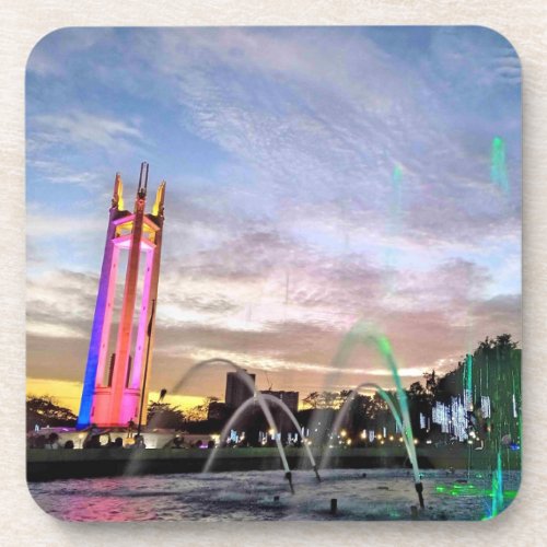 Quezon Memorial Circle Park Quezon City at Night F Beverage Coaster