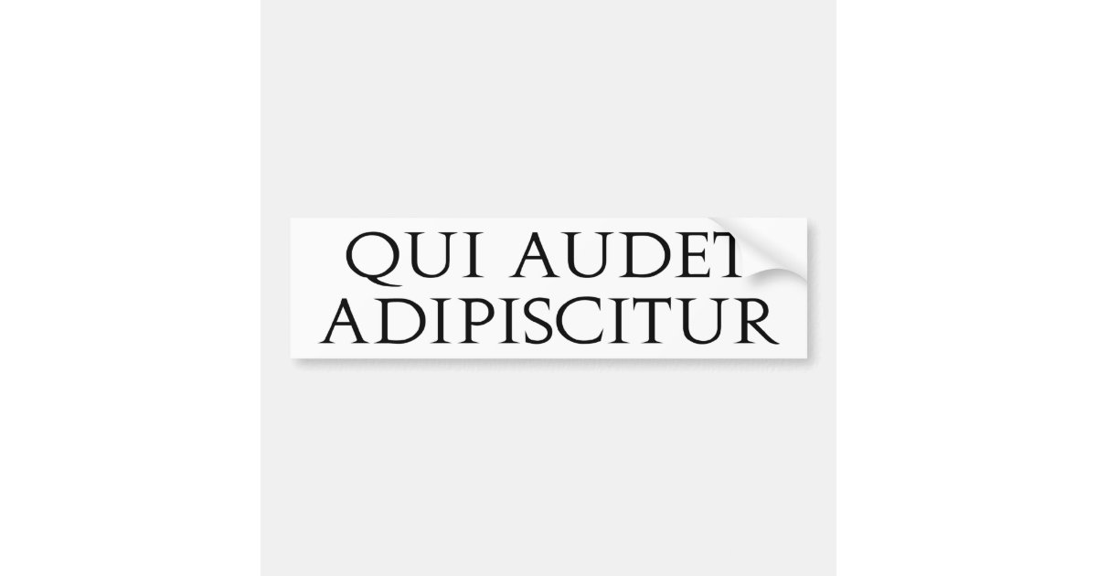 Qui Audet Adipiscitur - Latin phrase meaning Who Dares Wins | Sticker