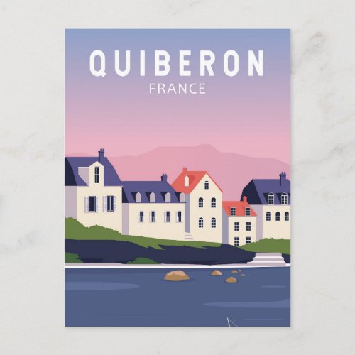 Quiberon France Travel Vintage Art Postcard