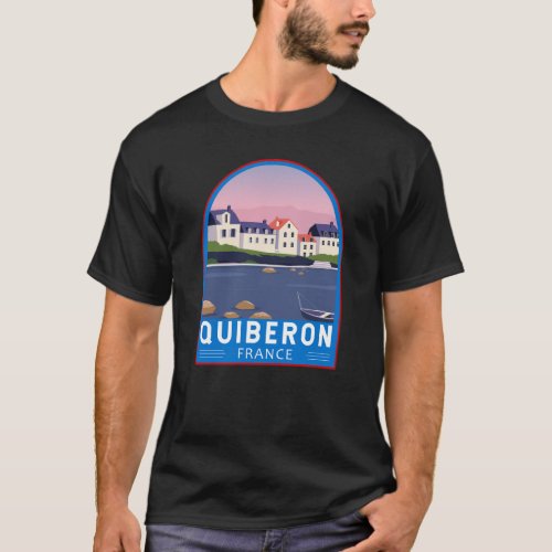 Quiberon France Travel Vintage Art T_Shirt