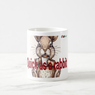 Quick as a Rabbit Funny Coffee Lover Bunny Mug