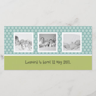 Quick birth announcement with cute polka dots