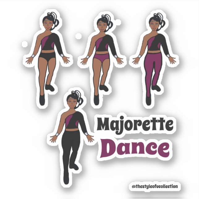 Quick Change  Dancer Stickers Black Burgundy (Front)