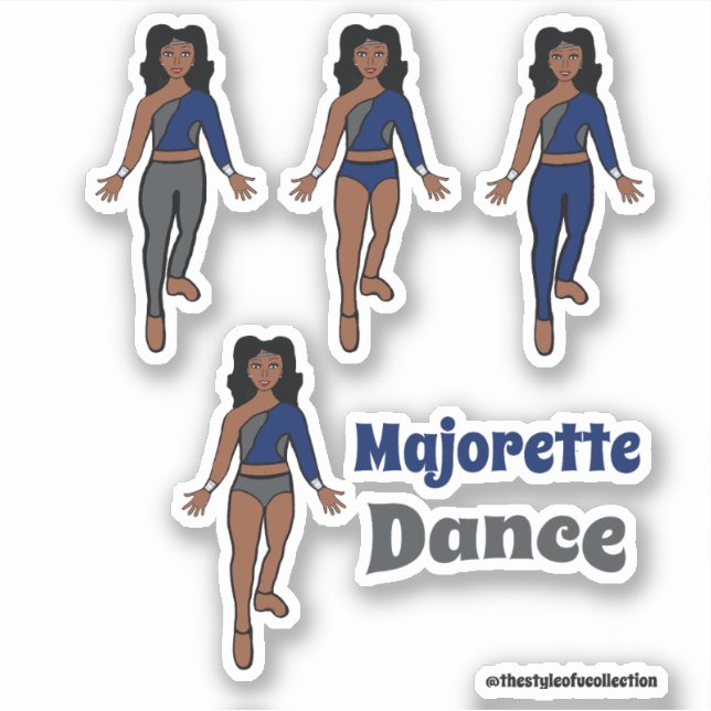 Quick Change  Dancer Stickers Navy Gray (Front)