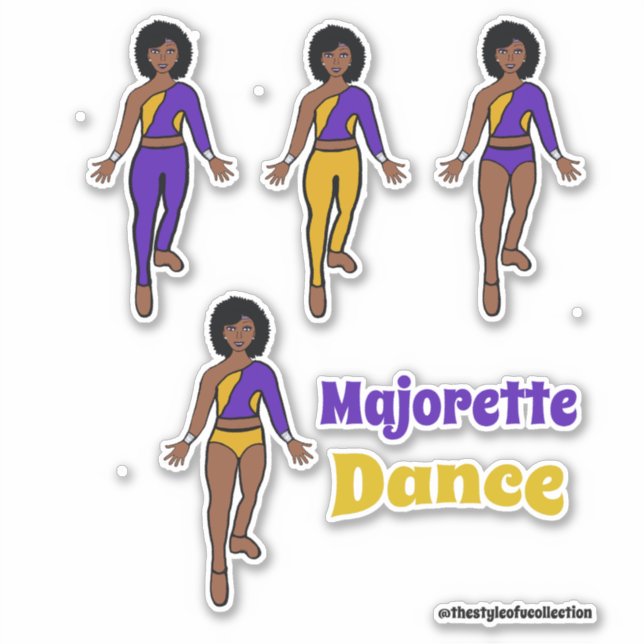 Quick Change  Dancer Stickers Purple Yellow (Front)