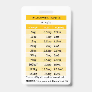 Quick Dosing RE: Vecuronium & Rocuronium Paralysis Badge