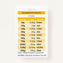 Quick Dosing RE: Vecuronium & Rocuronium Paralysis
