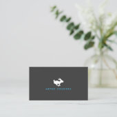 Quick Rabbit Logo (Gray) Business Card (Standing Front)