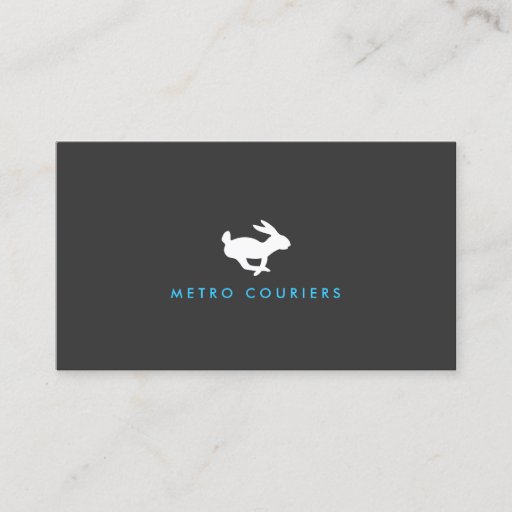 Customizable Quick Rabbit Logo (Gray) Business Card