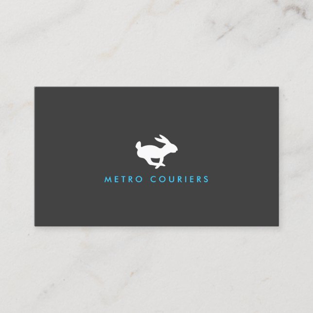 Quick Rabbit Logo (Gray) Business Card (Front)