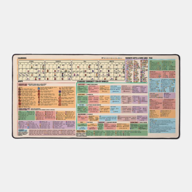 Quick - Stardew Valley Quick Glance Game Guide Desk Mat (Front)