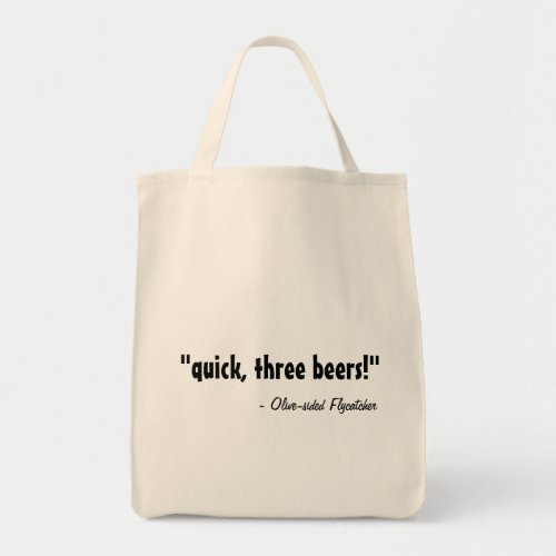 quick three beers tote bag