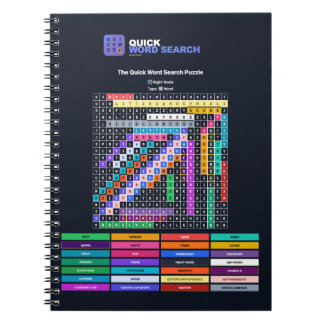 Quick Word Search — Night Mode Notebook