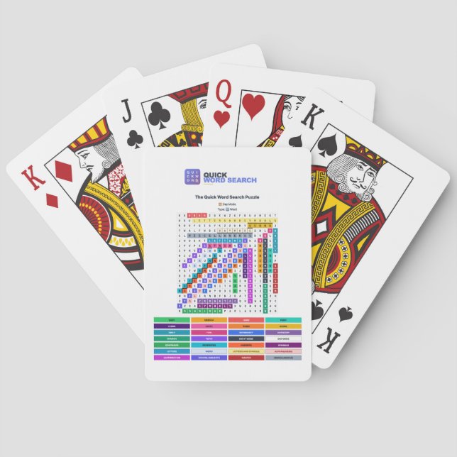 Quick Word Search Puzzle Playing Cards Day Mode (Back)