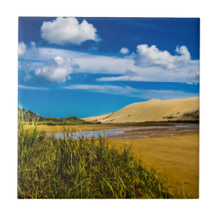 Quicksand stream near 90-Mile Beach, New Zealand Ceramic Tile