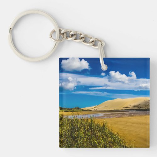 Quicksand stream near 90_Mile Beach New Zealand Keychain