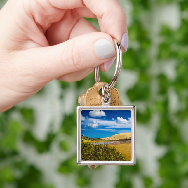 Quicksand stream near 90-Mile Beach, New Zealand Keychain (Hand)