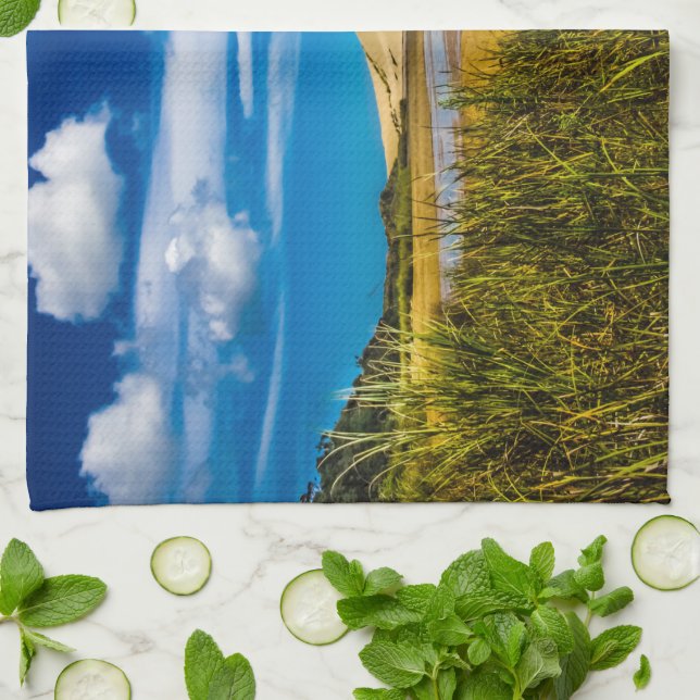 Quicksand stream near 90-Mile Beach, New Zealand Kitchen Towel (Folded)
