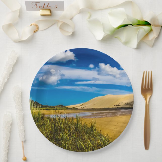Quicksand stream near 90-Mile Beach, New Zealand Paper Plates (Wedding)