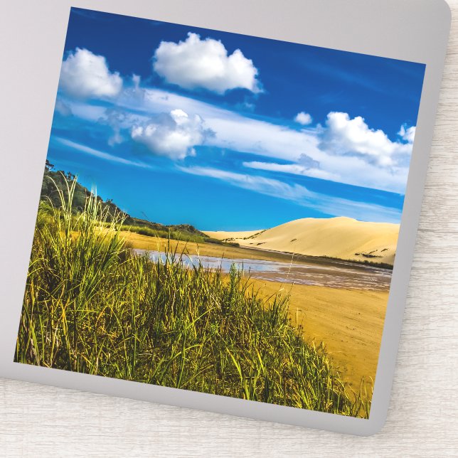 Quicksand stream near 90-Mile Beach, New Zealand Sticker (Detail)