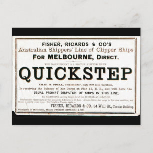 Quickstep Clipper sailing ships 1859 Postcard