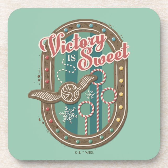 QUIDDITCH™ Victory is Sweet Holiday Cookie Graphic Beverage Coaster (Front)