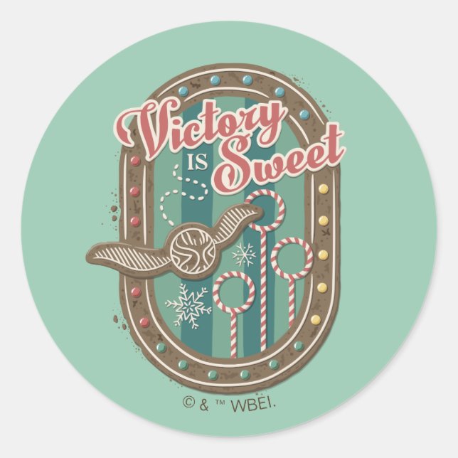 QUIDDITCH™ Victory is Sweet Holiday Cookie Graphic Classic Round Sticker (Front)