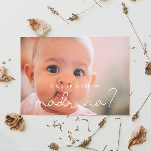 Quieres ser mi madrina Godmother proposal card