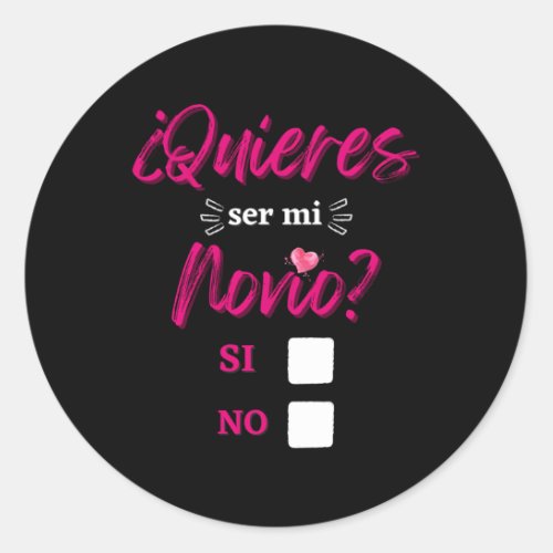 Quieres Ser Mi Novio Propuesta Petecion De Noviazg Classic Round Sticker