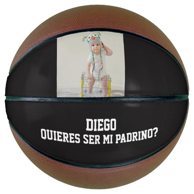 Quieres Ser Mi Padrino Godparent Proposal Sports Basketball (Front)
