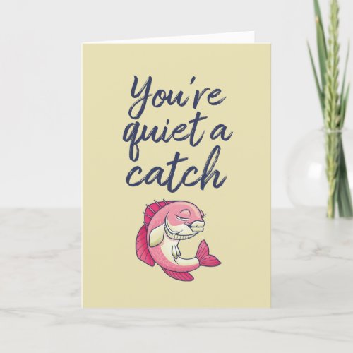 Quiet A Catch Fishing Pun Funny Valentines Day Holiday Card
