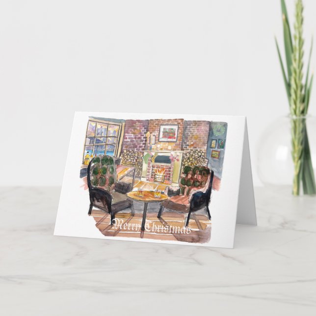 Quiet and cozy Christmas Eve in New York Holiday Card (Front)