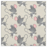 Quiet as a Mouse Cute Animal Pattern Fabric
