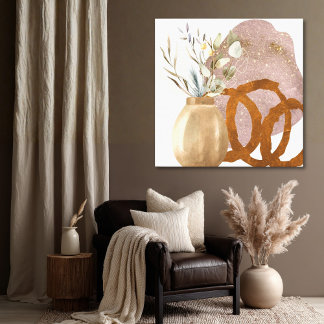 Quiet Balance Abstract Botanical Still Life Canvas Print