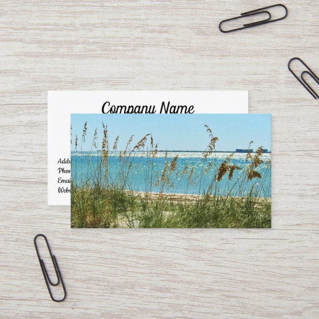 Quiet Beach Business Card (Front/Back In Situ)
