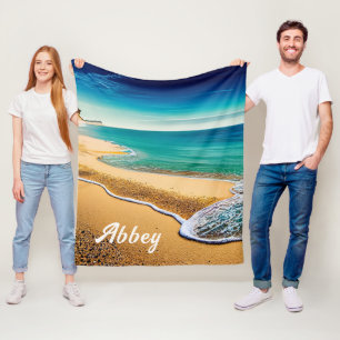 Quiet Beach Fleece Blanket