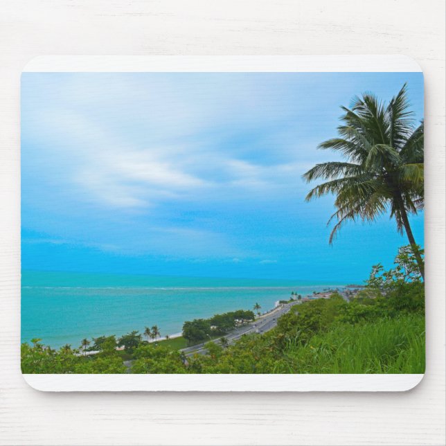 Quiet beach with coconut tree mouse pad (Front)