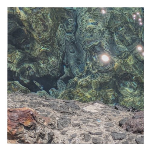 Quiet Blue Ocean Water of Hawaii Photo Faux Canvas Print