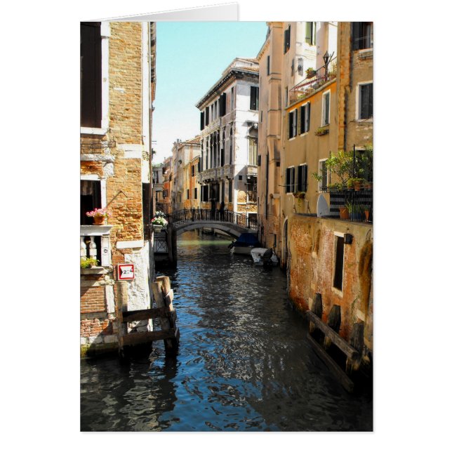 Quiet canal in Venice, Italy card (Front)