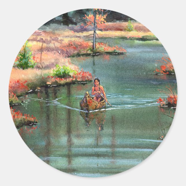 QUIET CANOE by SHARON SHARPE Classic Round Sticker (Front)