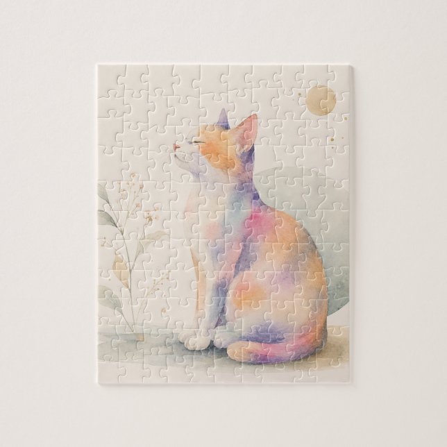 Quiet Cat in Moonlight Jigsaw Puzzle (Vertical)